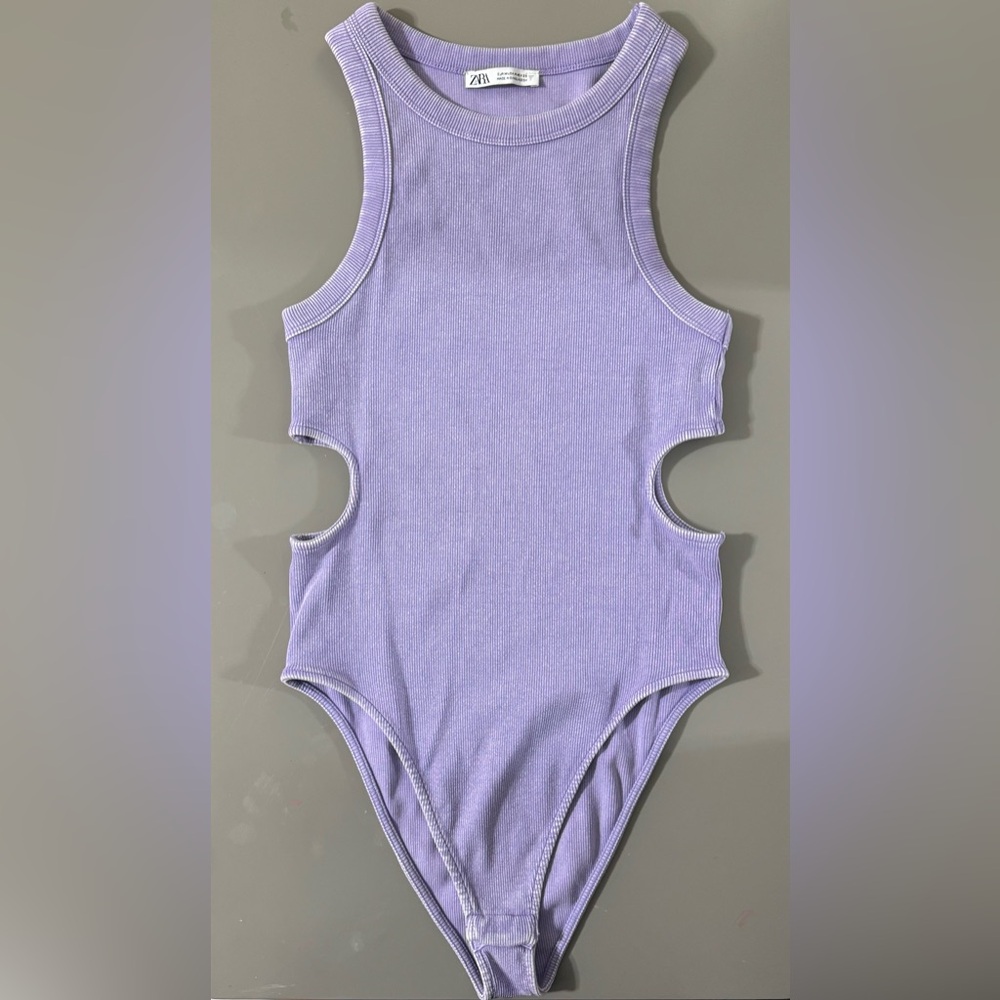 Zara Purple Sleeveless Bodysuit